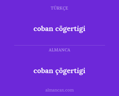 coban cögertigi - coban çögertigi