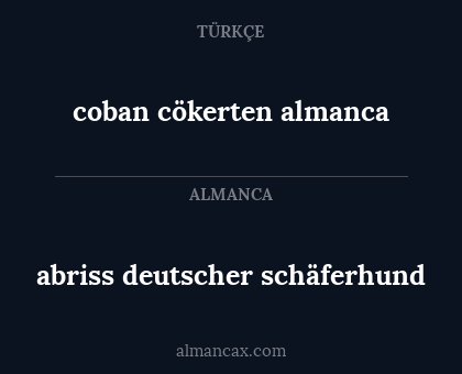 abriss deutscher schäferhund - coban cökerten almanca