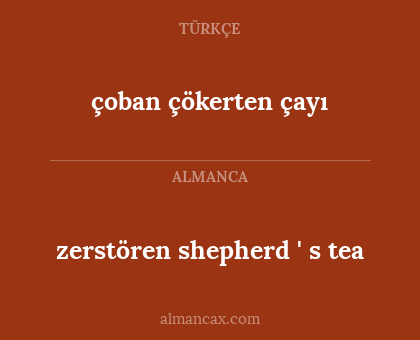 zerstören shepherd ' s tea - çoban çökerten çayı