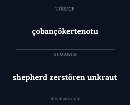 shepherd zerstören unkraut - çobançökertenotu