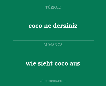 coco ne dersiniz - wie sieht coco aus