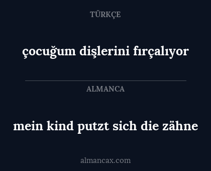 mein kind putzt sich die zähne - çocuğum dişlerini fırçalıyor