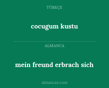 cocugum kustu - mein freund erbrach sich
