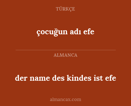 çocuğun adı efe - der name des kindes ist efe