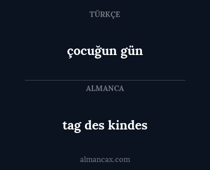 çocuğun gün - tag des kindes