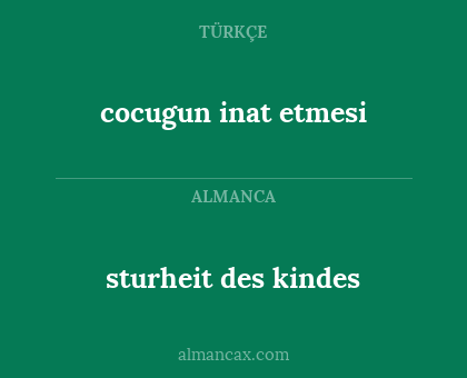 cocugun inat etmesi - sturheit des kindes