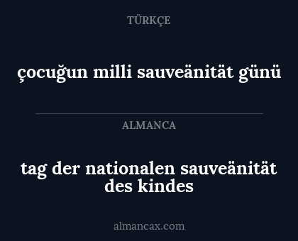 çocuğun milli sauveänität günü - tag der nationalen sauveänität des kindes
