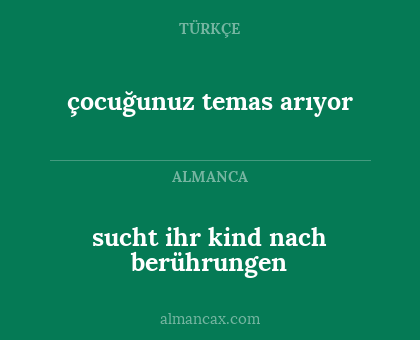 çocuğunuz temas arıyor - sucht ihr kind nach berührungen