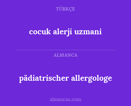 pädiatrischer allergologe - cocuk alerji uzmani