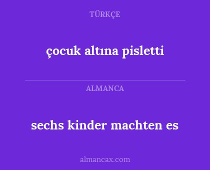 çocuk altına pisletti - sechs kinder machten es