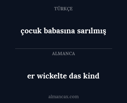 çocuk babasına sarılmış - er wickelte das kind