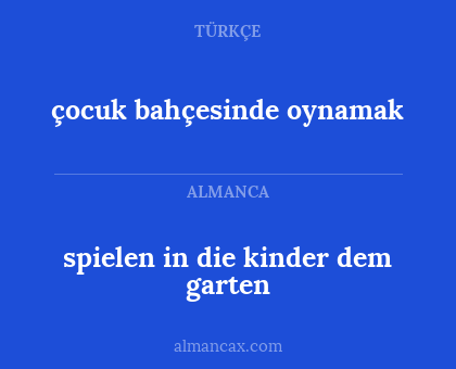 spielen in die kinder dem garten - çocuk bahçesinde oynamak