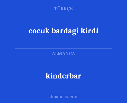 kinderbar - cocuk bardagi kirdi