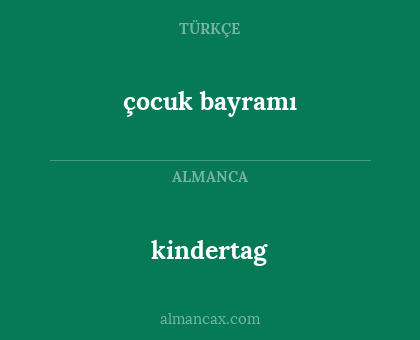 çocuk bayramı - kindertag