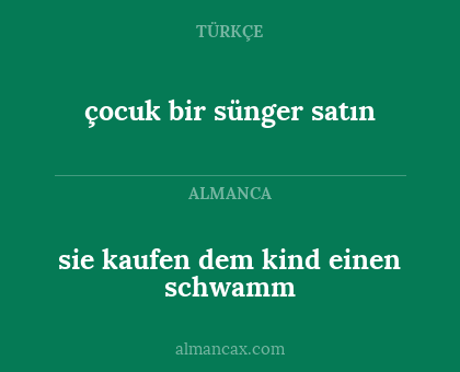 çocuk bir sünger satın - sie kaufen dem kind einen schwamm