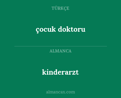 kinderarzt - çocuk doktoru
