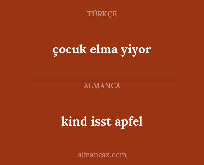 kind isst apfel - çocuk elma yiyor