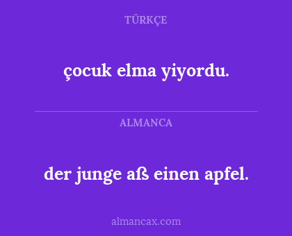 der junge aß einen apfel. - çocuk elma yiyordu.