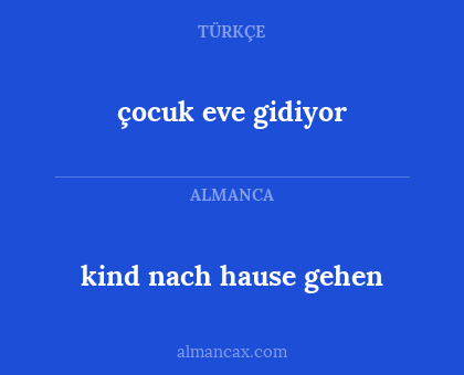 kind nach hause gehen - çocuk eve gidiyor