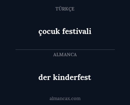 der kinderfest - çocuk festivali