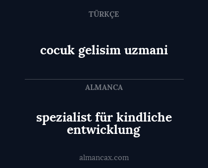 cocuk gelisim uzmani - spezialist für kindliche entwicklung