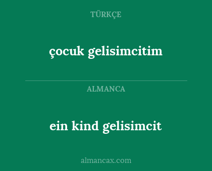 çocuk gelisimcitim - ein kind gelisimcit