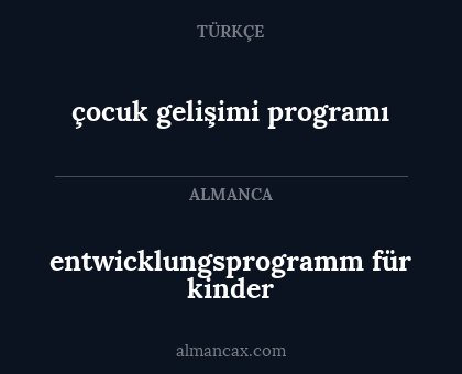 çocuk gelişimi programı - entwicklungsprogramm für kinder