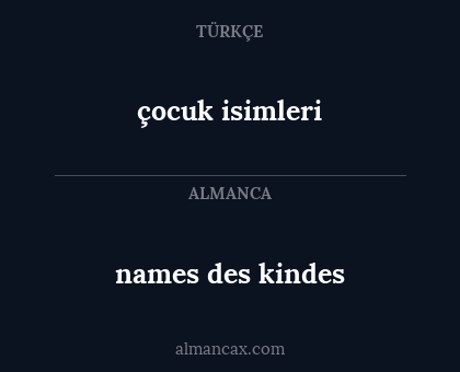 çocuk isimleri - names des kindes