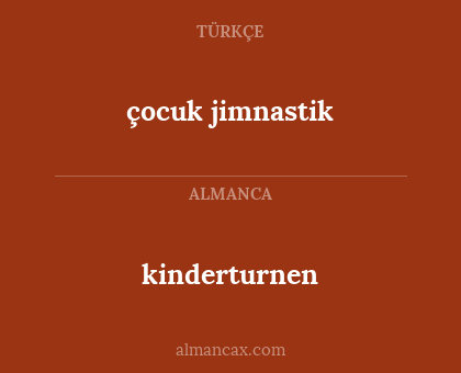kinderturnen - çocuk jimnastik