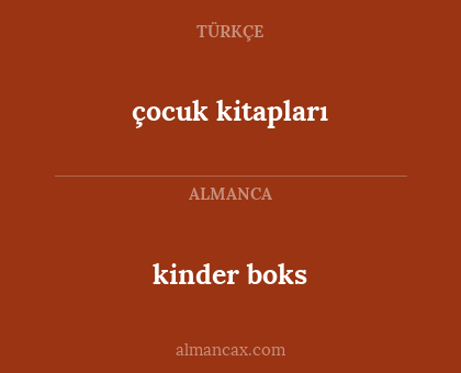 kinder boks - çocuk kitapları