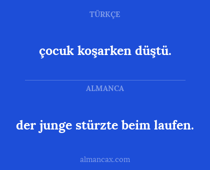 der junge stürzte beim laufen. - çocuk koşarken düştü.