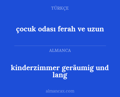 çocuk odası ferah ve uzun - kinderzimmer geräumig und lang