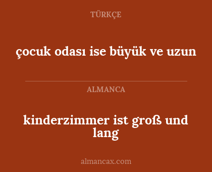 çocuk odası ise büyük ve uzun - kinderzimmer ist groß und lang