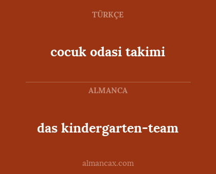 das kindergarten-team - cocuk odasi takimi