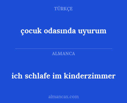 çocuk odasında uyurum - ich schlafe im kinderzimmer