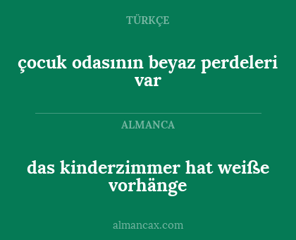 das kinderzimmer hat weiße vorhänge - çocuk odasının beyaz perdeleri var
