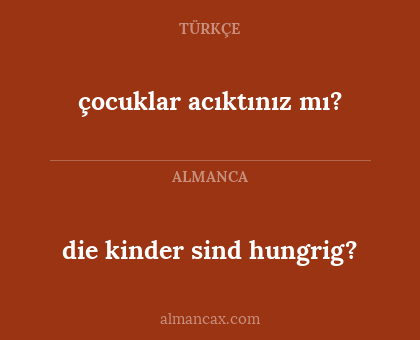 çocuklar acıktınız mı? - die kinder sind hungrig?