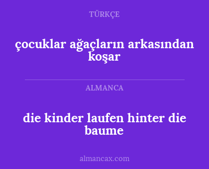 çocuklar ağaçların arkasından koşar - die kinder laufen hinter die baume