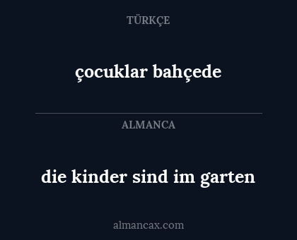 çocuklar bahçede - die kinder sind im garten