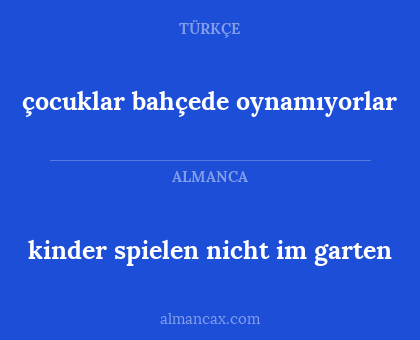 çocuklar bahçede oynamıyorlar - kinder spielen nicht im garten