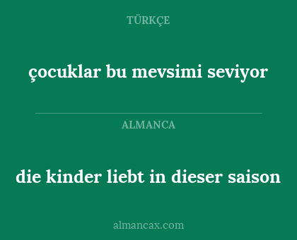 die kinder liebt in dieser saison - çocuklar bu mevsimi seviyor