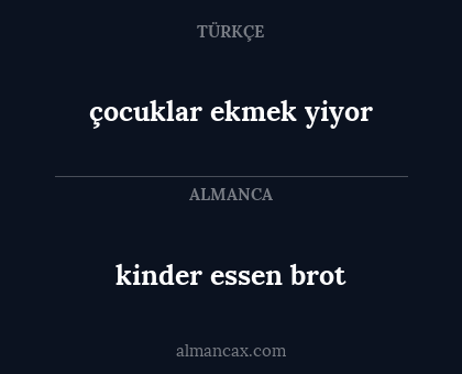 çocuklar ekmek yiyor - kinder essen brot