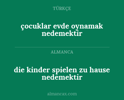 çocuklar evde oynamak nedemektir - die kinder spielen zu hause nedemektir