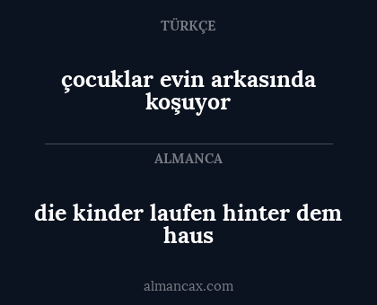 die kinder laufen hinter dem haus - çocuklar evin arkasında koşuyor