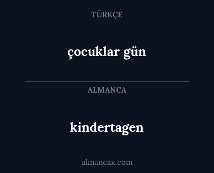 kindertagen - çocuklar gün