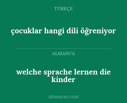 welche sprache lernen die kinder - çocuklar hangi dili öğreniyor