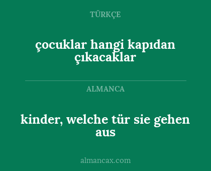 kinder, welche tür sie gehen aus - çocuklar hangi kapıdan çıkacaklar