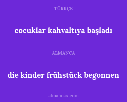 cocuklar kahvaltıya başladı - die kinder frühstück begonnen