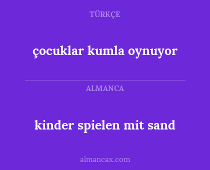 kinder spielen mit sand - çocuklar kumla oynuyor