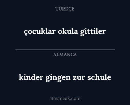 çocuklar okula gittiler - kinder gingen zur schule